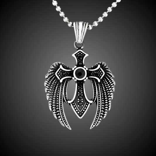 Retro Angel Cross Necklace