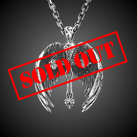 Vintage Silver Angel Wings Cross Necklace